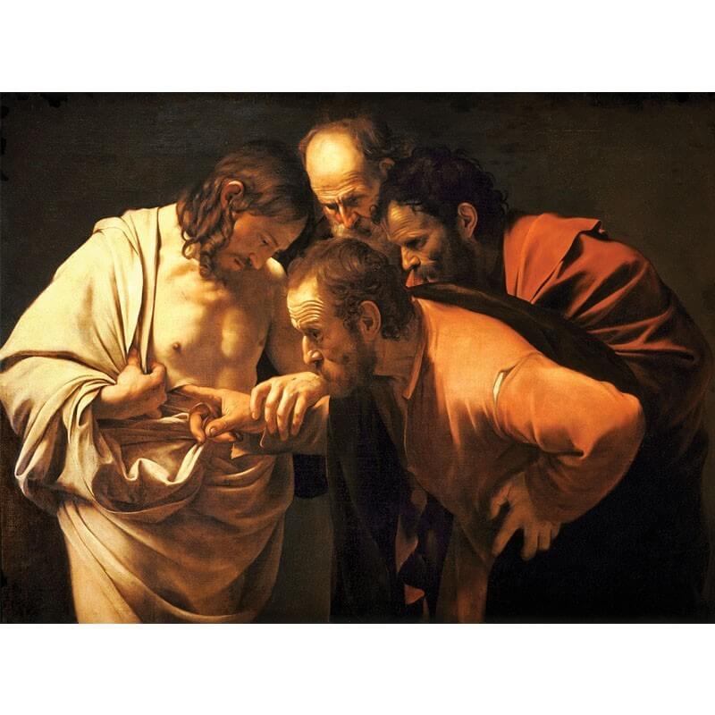 Πίνακας σε καμβά Caravaggio - The Incredulity of Saint Thomas