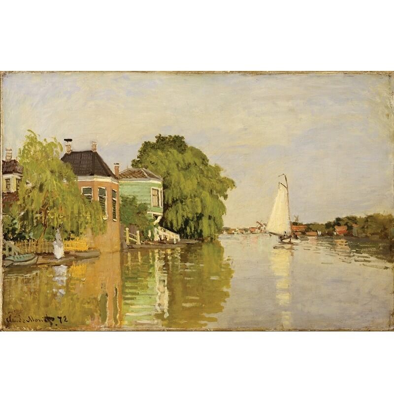 Πίνακας σε καμβά Claude Monet - Houses on the Achterzaan