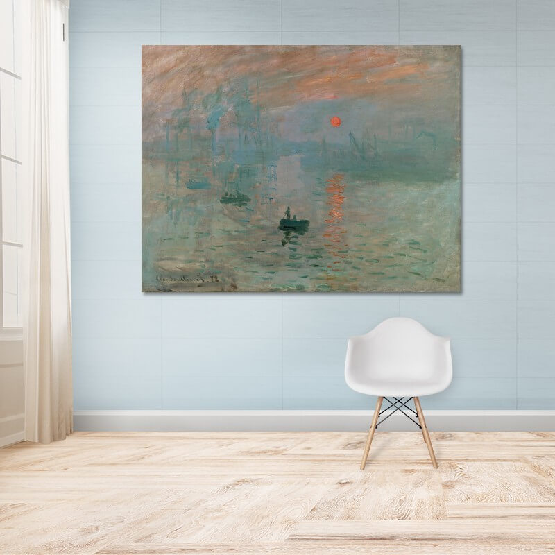 Πίνακας σε καμβά Claude Monet - Impression Sunrise 155x120 Τελαρωμένος καμβάς σε ξύλο με πάχος 2cm