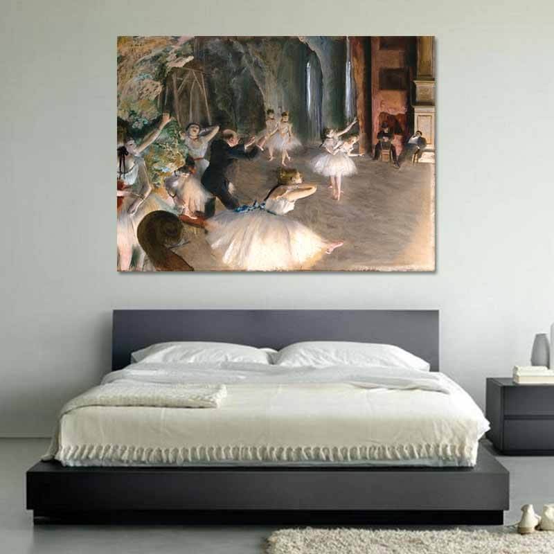 Πίνακας σε καμβά Degas - Ballet Rehearsal on Stage 95x70 Τελαρωμένος καμβάς σε ξύλο με πάχος 2cm