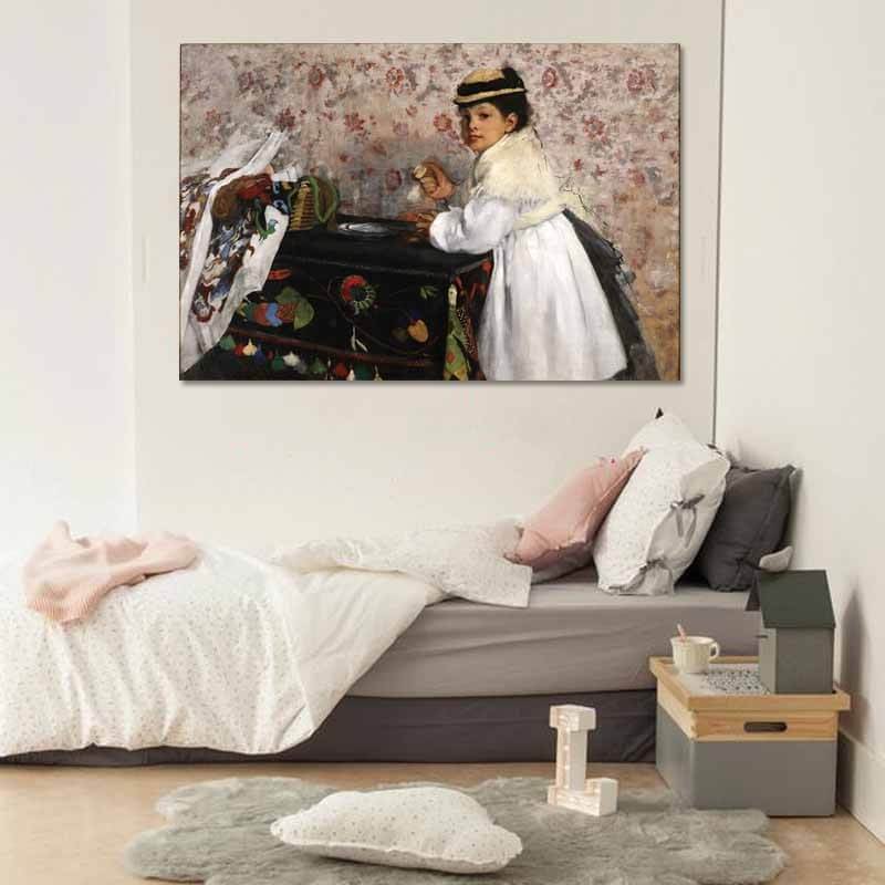 Πίνακας σε καμβά Degas - Portrait of Mlle