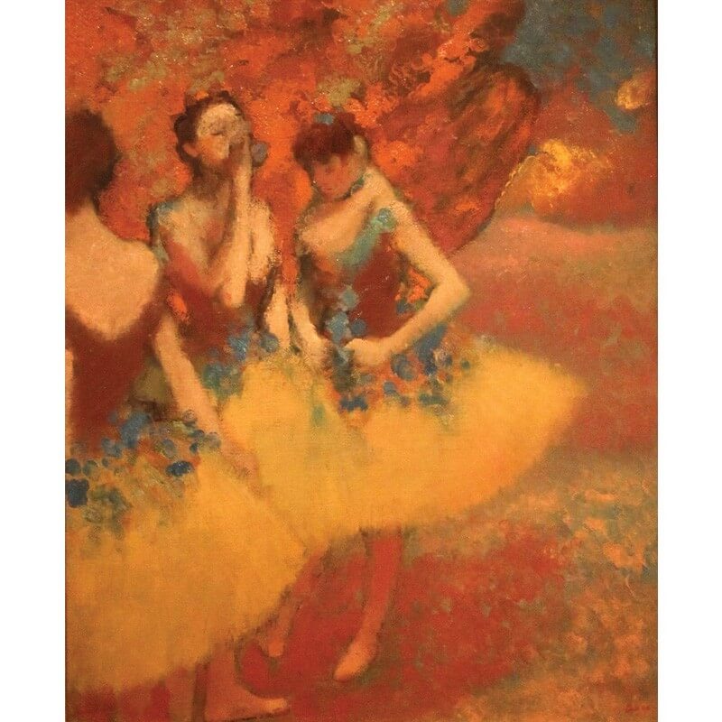 Πίνακας σε καμβά Degas - Three Dancers in Yellow Skirts