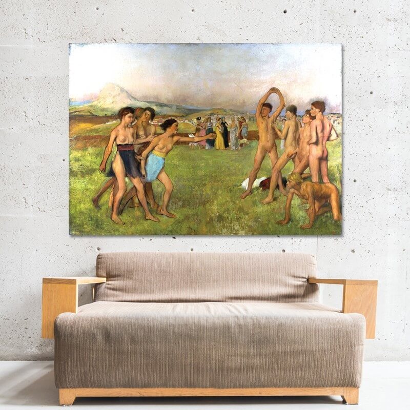 Πίνακας σε καμβά Degas - Young Spartans 86x60 Τελαρωμένος καμβάς σε ξύλο με πάχος 2cm