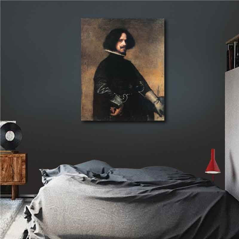 Πίνακας σε καμβά Diego Velazquez - Self Portrait 80x99 Τελαρωμένος καμβάς σε ξύλο με πάχος 2cm