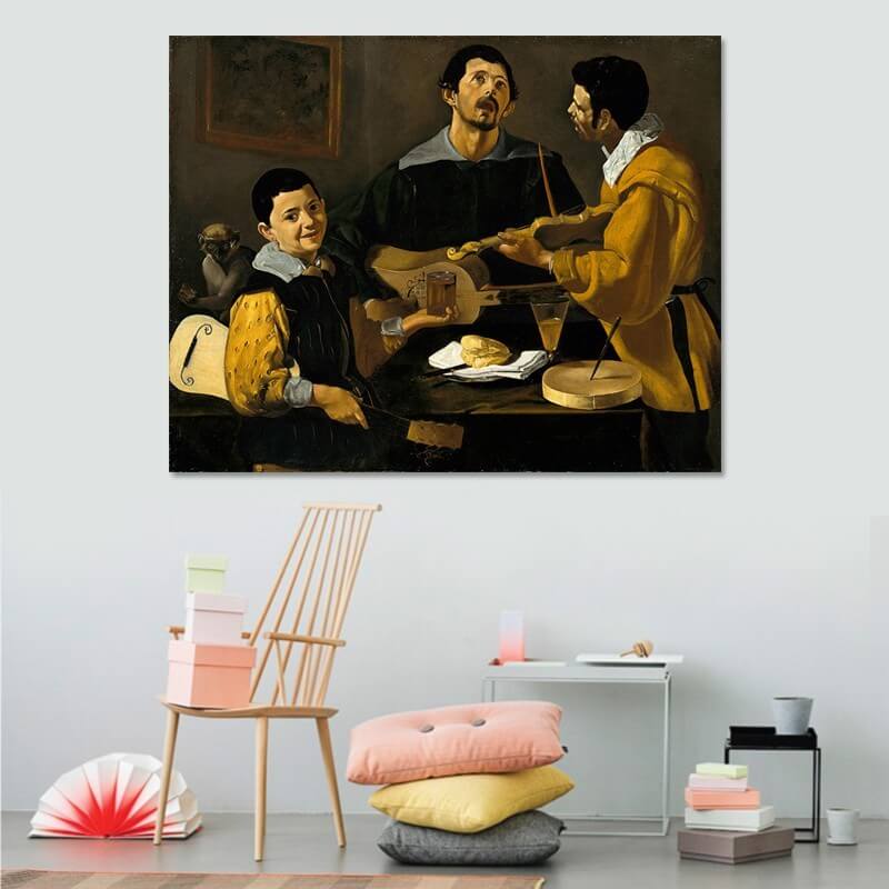 Πίνακας σε καμβά Diego Velázquez - The Three Musicians