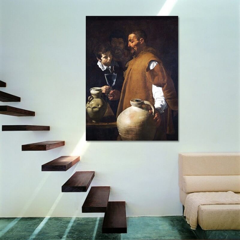 Πίνακας σε καμβά Diego Velázquez - The Waterseller of Seville 50x68 Τελαρωμένος καμβάς σε ξύλο με πάχος 2cm