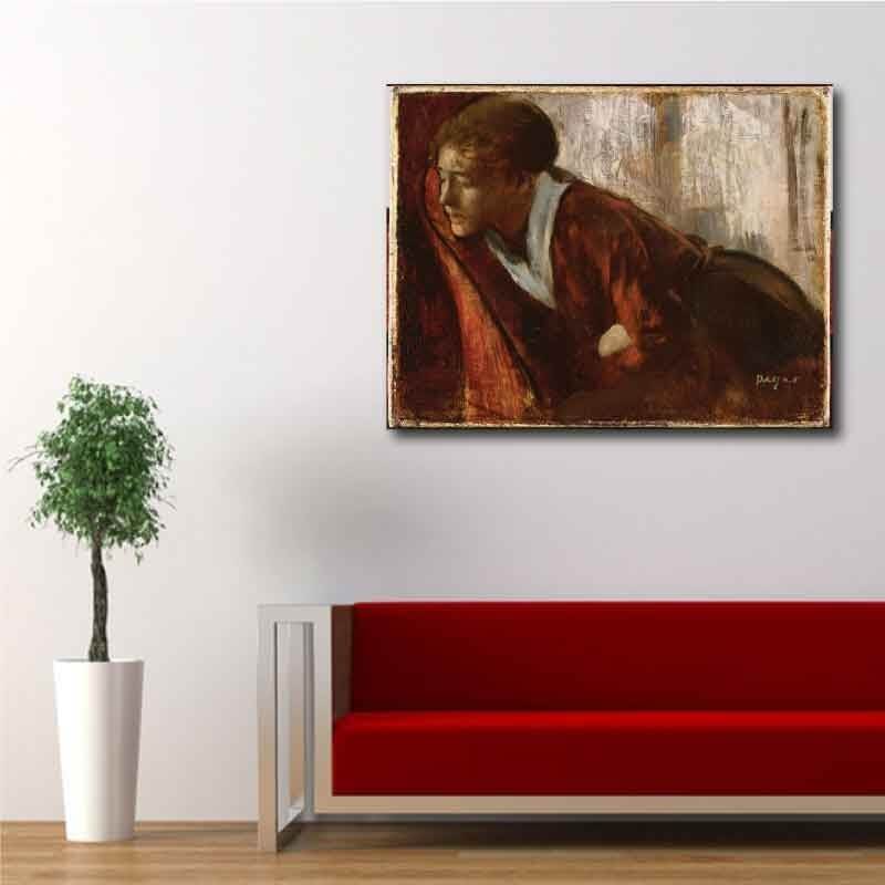 Πίνακας σε καμβά Edgar Degas - Melancholy 52x40 Τελαρωμένος καμβάς σε ξύλο με πάχος 2cm