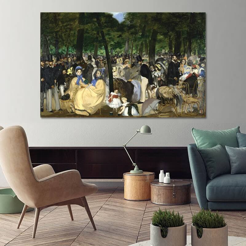 Πίνακας σε καμβά Edouard Manet - Music in the Tuileries Garden