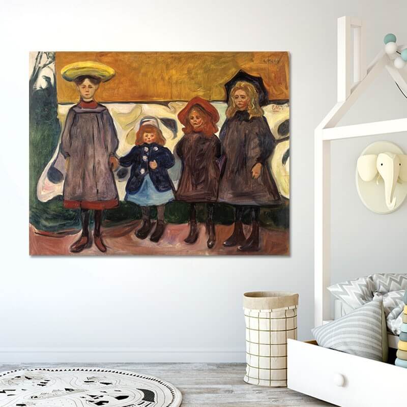 Πίνακας σε καμβά Edvard Munch - Four Girls in Åsgårdstrand