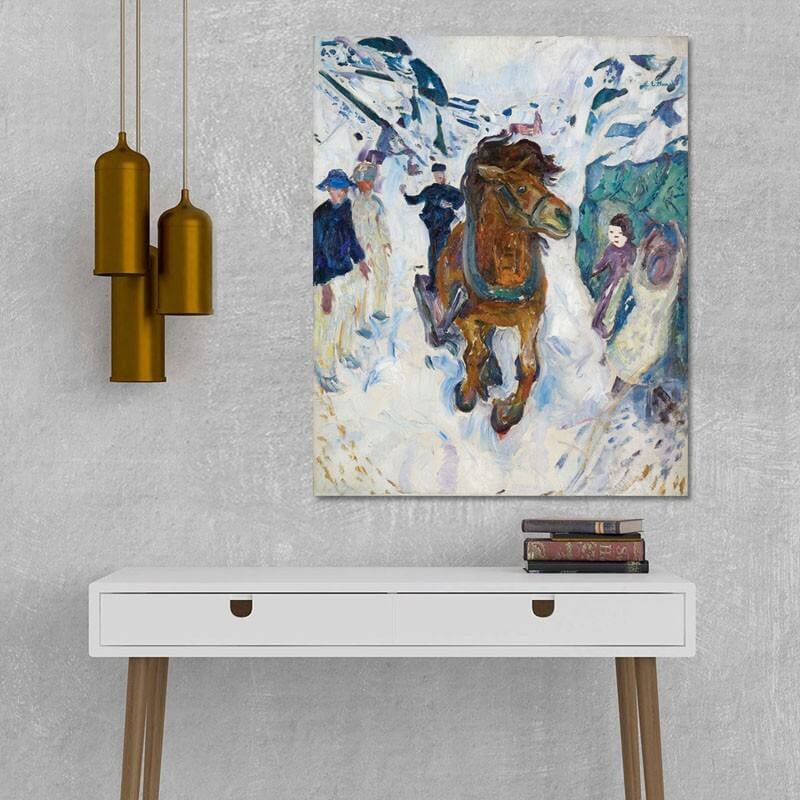 Πίνακας σε καμβά Edvard Munch - Galloping Horse 120x148 Τελαρωμένος καμβάς σε ξύλο με πάχος 2cm