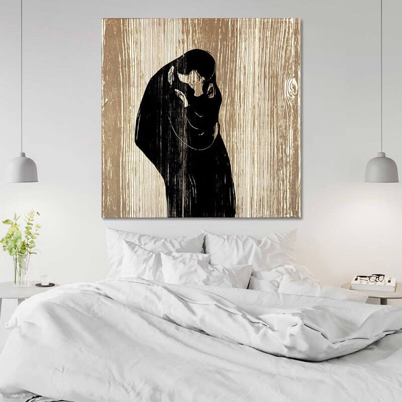 Πίνακας σε καμβά Edvard Munch - Kiss IV 100x100 Τελαρωμένος καμβάς σε ξύλο με πάχος 2cm