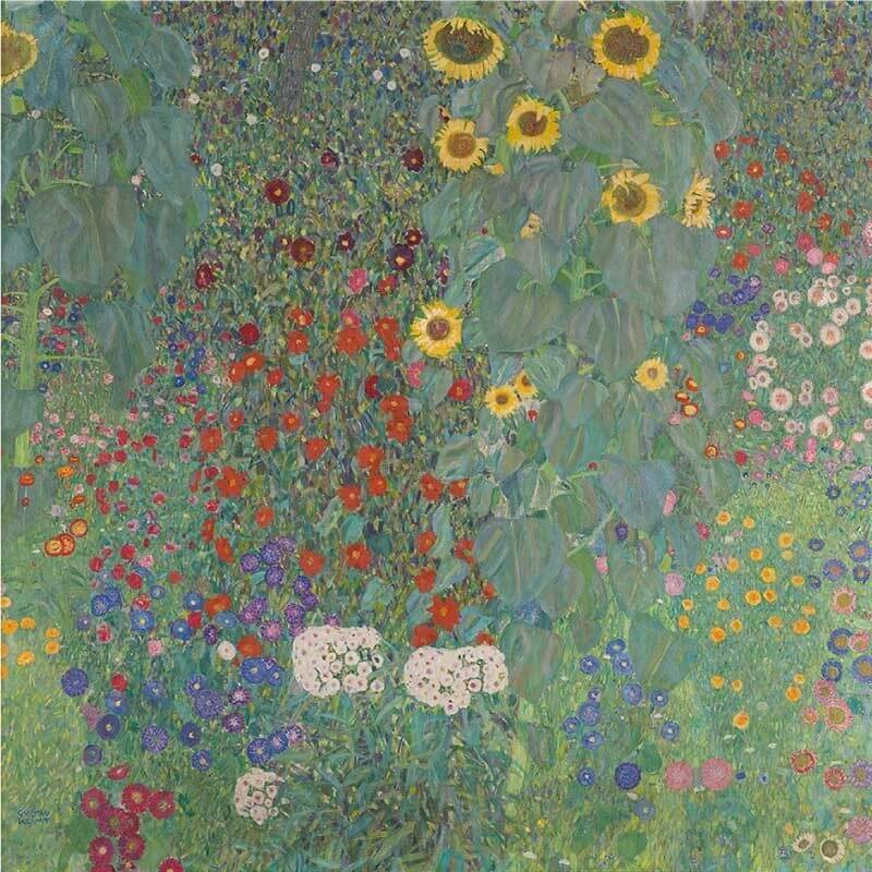 Πίνακας σε καμβά Farm garden with sunflowers-Gustav Klimt