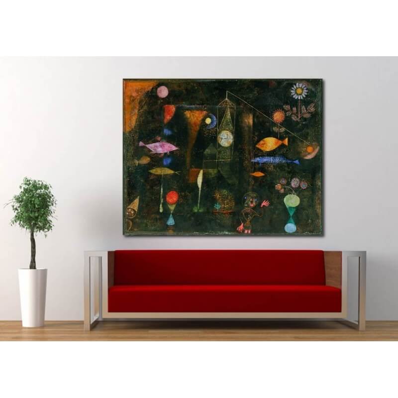 Πίνακας σε καμβά Fish Magic Paul Klee 40x60 Τελαρωμένος καμβάς σε ξύλο με πάχος 2cm