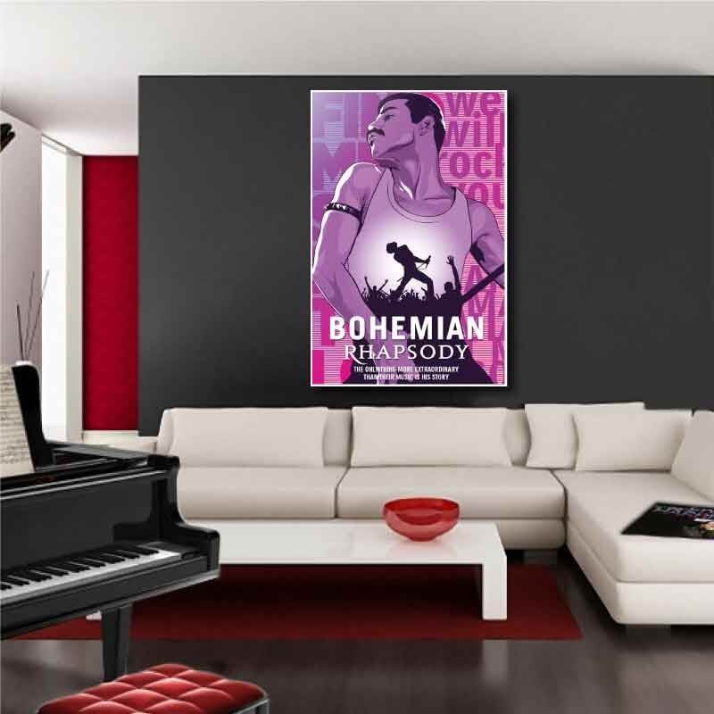 Πίνακας σε καμβά Freddie Mercury - Bohemian Rhapsody Poster 90x136 Τελαρωμένος καμβάς σε ξύλο με πάχος 2cm