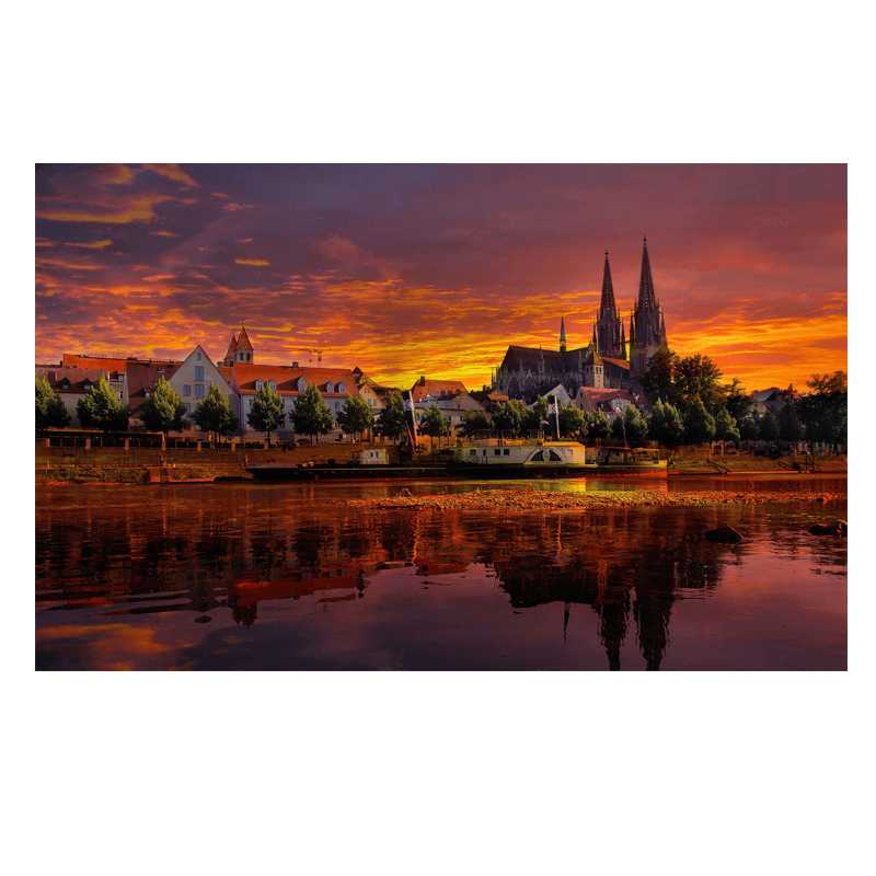 Πίνακας σε καμβά Germany Sunset 100x60 Τελαρωμένος καμβάς σε ξύλο με πάχος 2cm