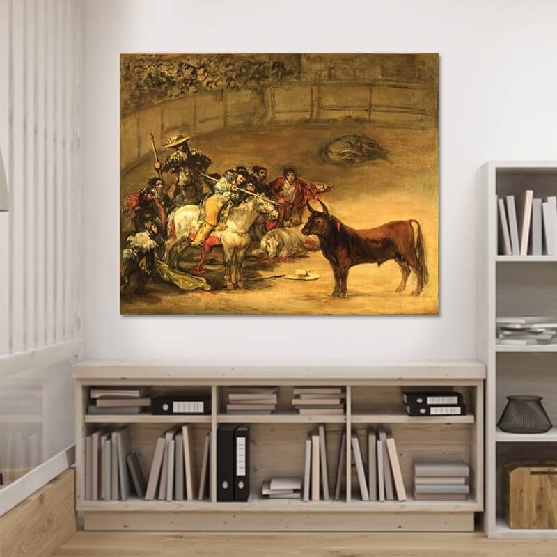 Πίνακας σε καμβά Goya - Bullfight 122x100 Τελαρωμένος καμβάς σε ξύλο με πάχος 2cm