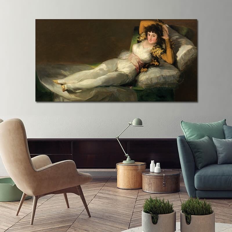 Πίνακας σε καμβά Goya - Maja Vestida 138x70 Τελαρωμένος καμβάς σε ξύλο με πάχος 2cm