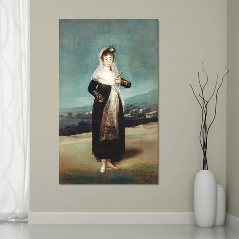 Πίνακας σε καμβά Goya - Portrait of the Marquesa de Santiago 30x50 Τελαρωμένος καμβάς σε ξύλο με πάχος 2cm