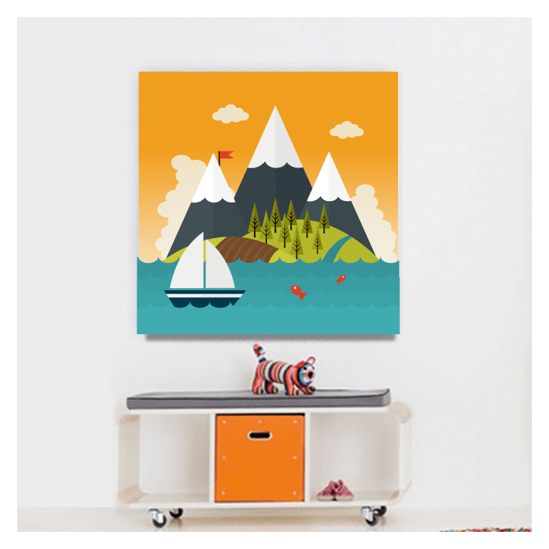 Πίνακας σε καμβά great mountains 30x30 Τελαρωμένος καμβάς σε ξύλο με πάχος 2cm