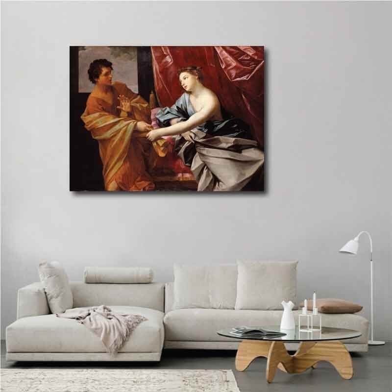 Πίνακας σε καμβά Guido Reni - Joseph and Potiphar's Wife 148x110 Τελαρωμένος καμβάς σε ξύλο με πάχος 2cm