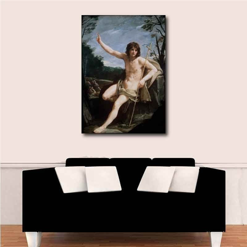 Πίνακας σε καμβά Guido Reni - St John the Baptist in the Wilderness - 1636 70x99 Τελαρωμένος καμβάς σε ξύλο με πάχος 2cm