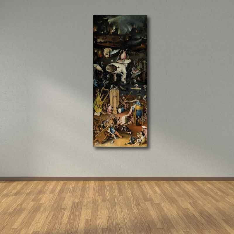 Πίνακας σε καμβά Hieronymus Bosch - Hell panel from The Garden of Earthly Delights 80x195 Τελαρωμένος καμβάς σε ξύλο με πάχος 2cm