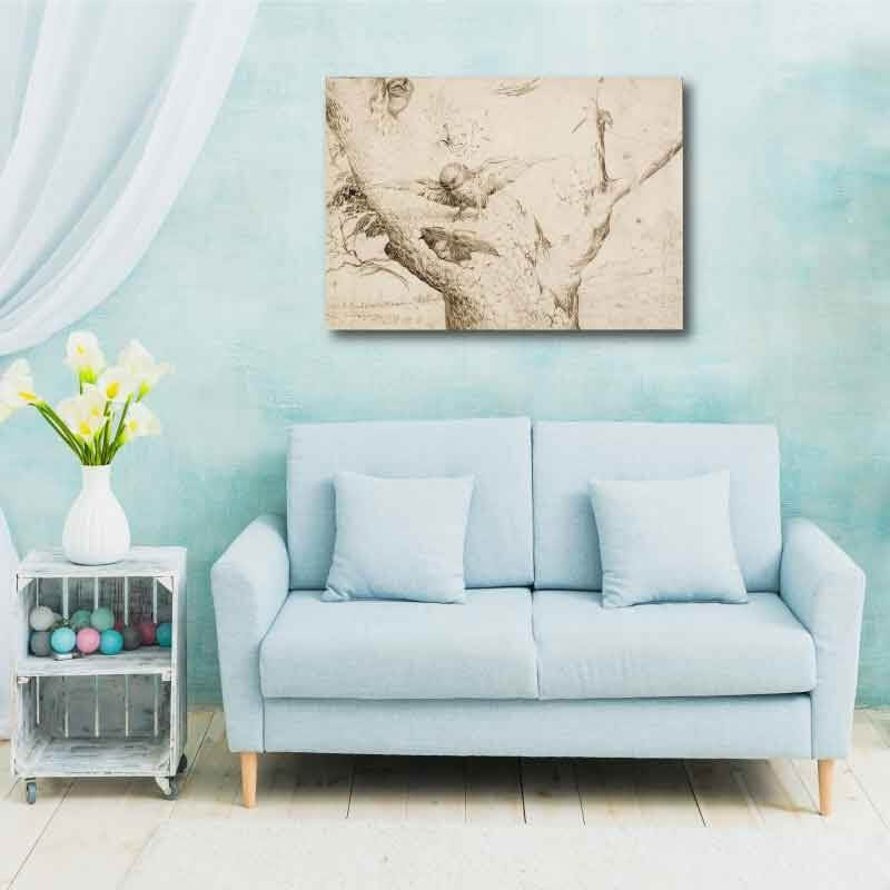 Πίνακας σε καμβά Hieronymus Bosch - The Owl's Nest 40x57 Τελαρωμένος καμβάς σε ξύλο με πάχος 2cm