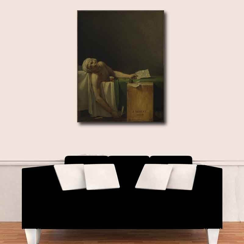 Πίνακας σε καμβά Jacques Louis David - The Death of Marat - 1793 60x78 Τελαρωμένος καμβάς σε ξύλο με πάχος 2cm
