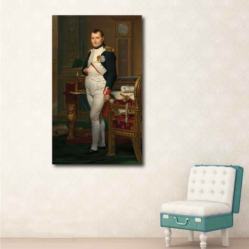 Πίνακας σε καμβά Jacques Louis David - The Emperor Napoleon in His Study at the Tuileries - 1812 30x50 Τελαρωμένος καμβάς σε ξύλο με πάχος 2cm