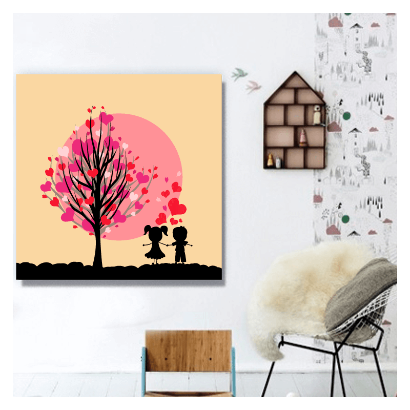 Πίνακας σε καμβά kids tree 60x60 Τελαρωμένος καμβάς σε ξύλο με πάχος 2cm