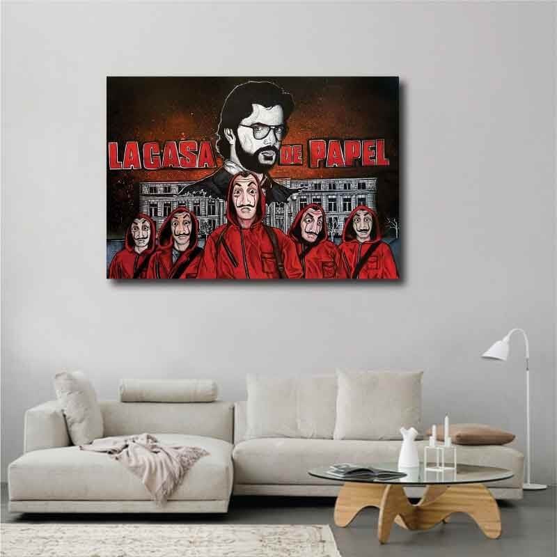 Πίνακας σε καμβά La Casa De Papel Poster 140x100 Τελαρωμένος καμβάς σε ξύλο με πάχος 2cm