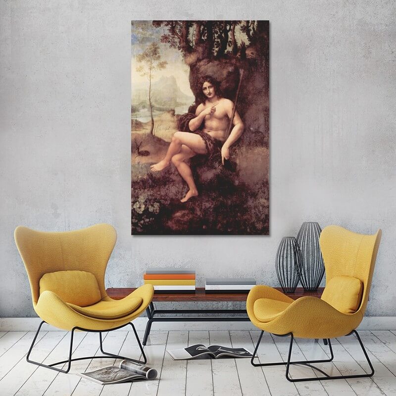 Πίνακας σε καμβά Leonardo da Vinci - God Dionisos 50x78 Τελαρωμένος καμβάς σε ξύλο με πάχος 2cm
