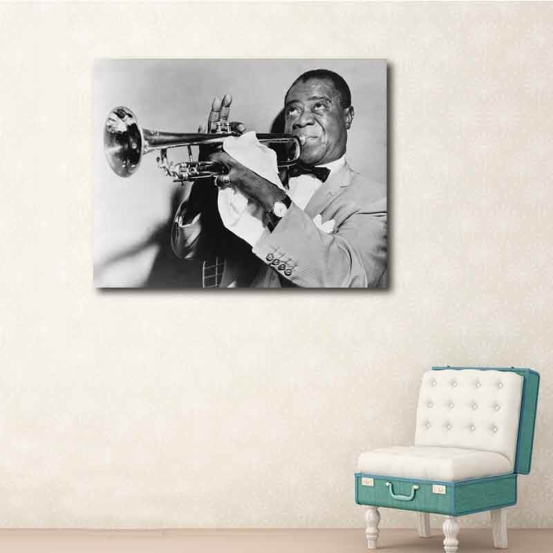 Πίνακας σε καμβά Louis Armstrong with his Sax
