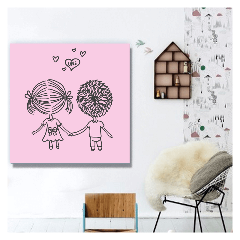 Πίνακας σε καμβά love kids 60x60 Τελαρωμένος καμβάς σε ξύλο με πάχος 2cm