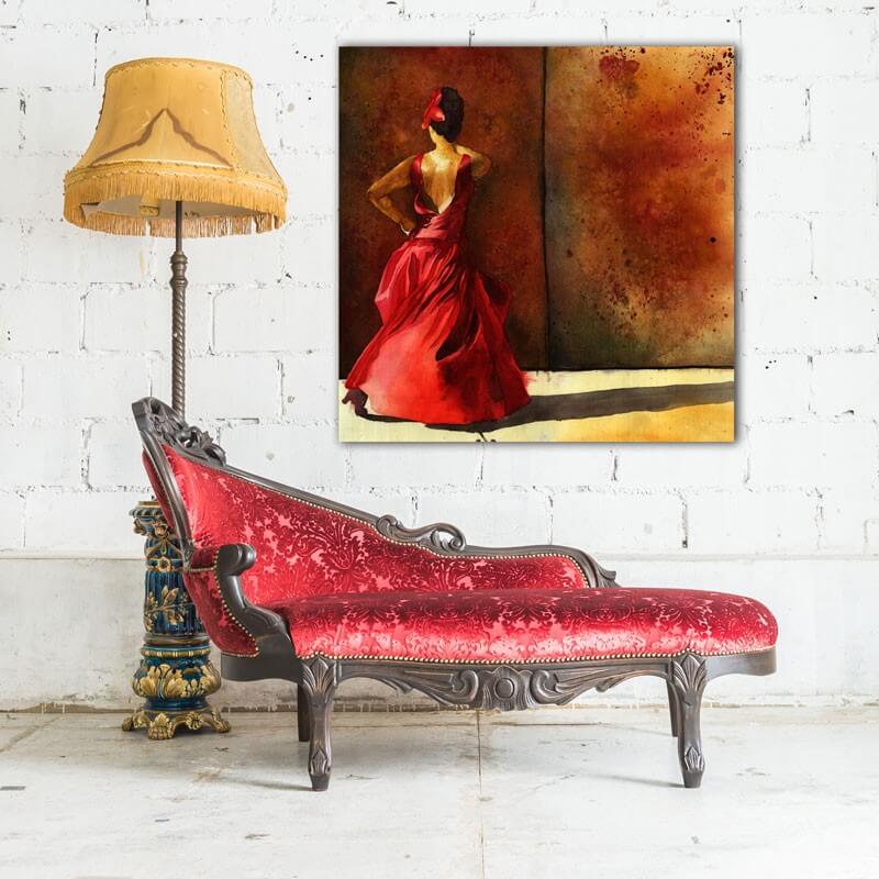 Πίνακας σε καμβά με FLAMENCO BY MDYLINKA 100x100 Τελαρωμένος καμβάς σε ξύλο με πάχος 2cm