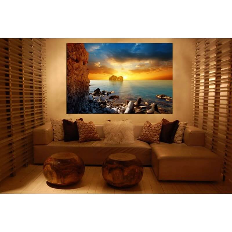 Πίνακας σε καμβά με μαγευτικό ηλιοβασίλεμα 60x90 Τελαρωμένος καμβάς σε ξύλο με πάχος 2cm