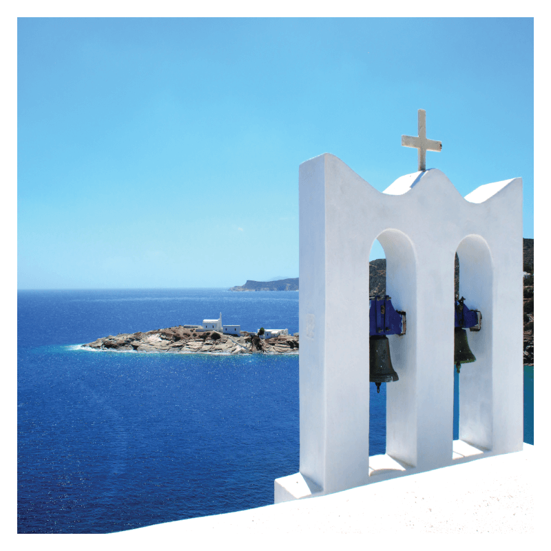 Πίνακας σε καμβά με τη Σίφνο 76x60 Τελαρωμένος καμβάς σε ξύλο με πάχος 2cm