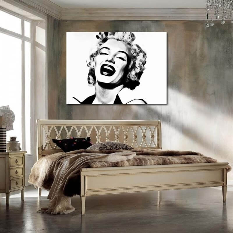 Πίνακας σε καμβά με την Marilyn Monroe γέλιο 90x135 Τελαρωμένος καμβάς σε ξύλο με πάχος 2cm