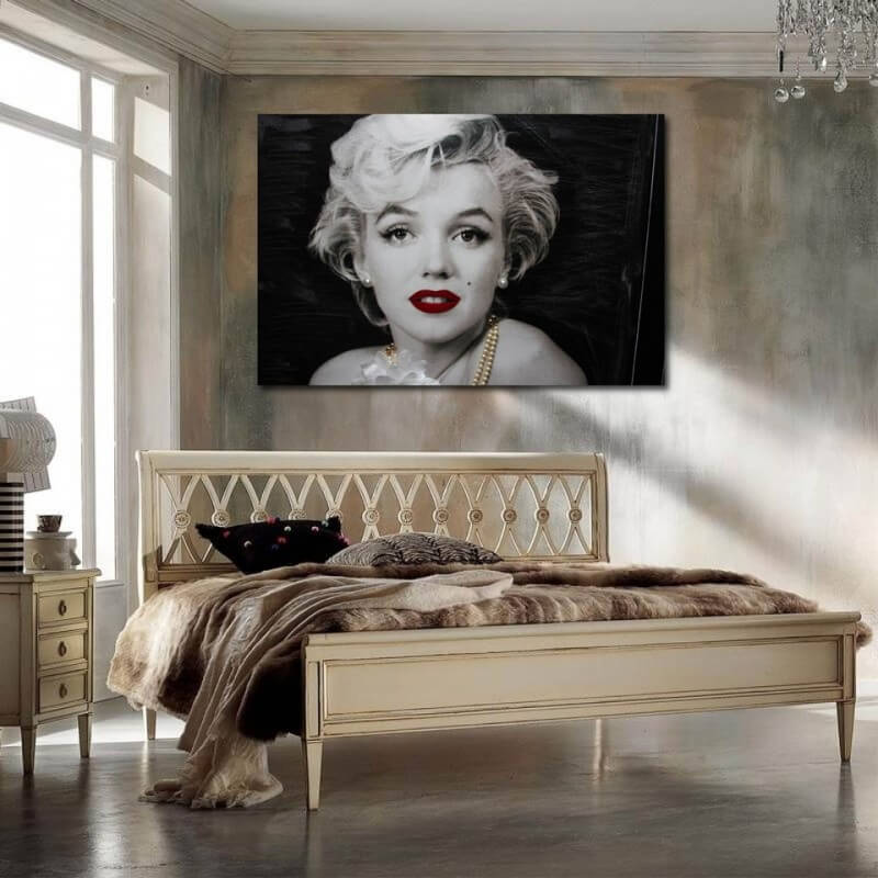 Πίνακας σε καμβά με την Marilyn Monroe πέρλες 120x180 Τελαρωμένος καμβάς σε ξύλο με πάχος 2cm