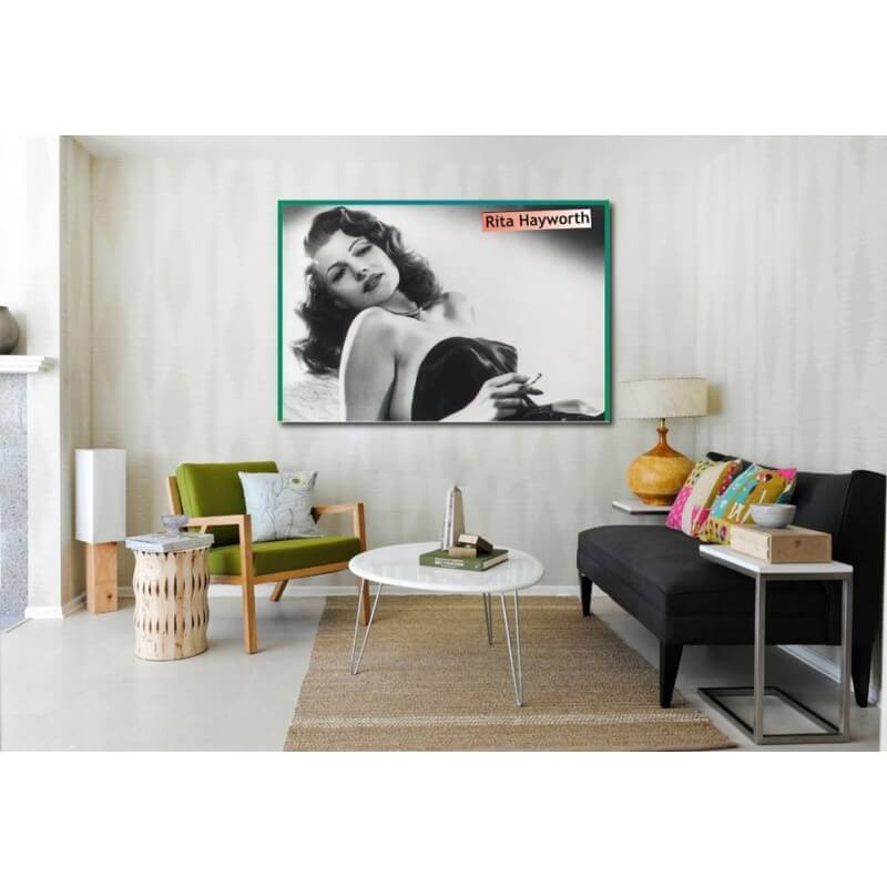 Πίνακας σε καμβά με την Rita Hayworth B&W 60x90 Τελαρωμένος καμβάς σε ξύλο με πάχος 2cm