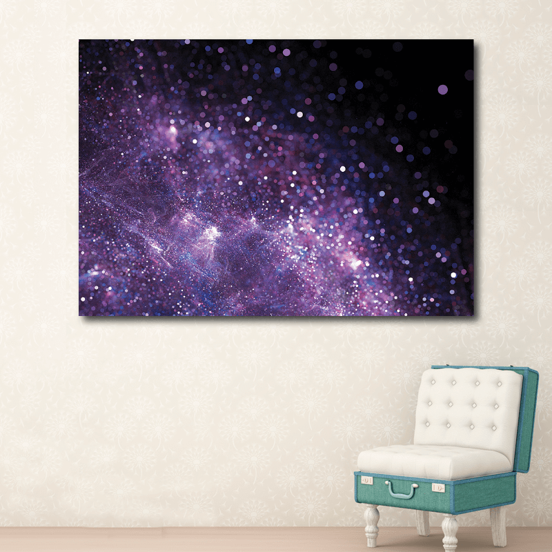 Πίνακας σε καμβά μωβ γαλαξίας