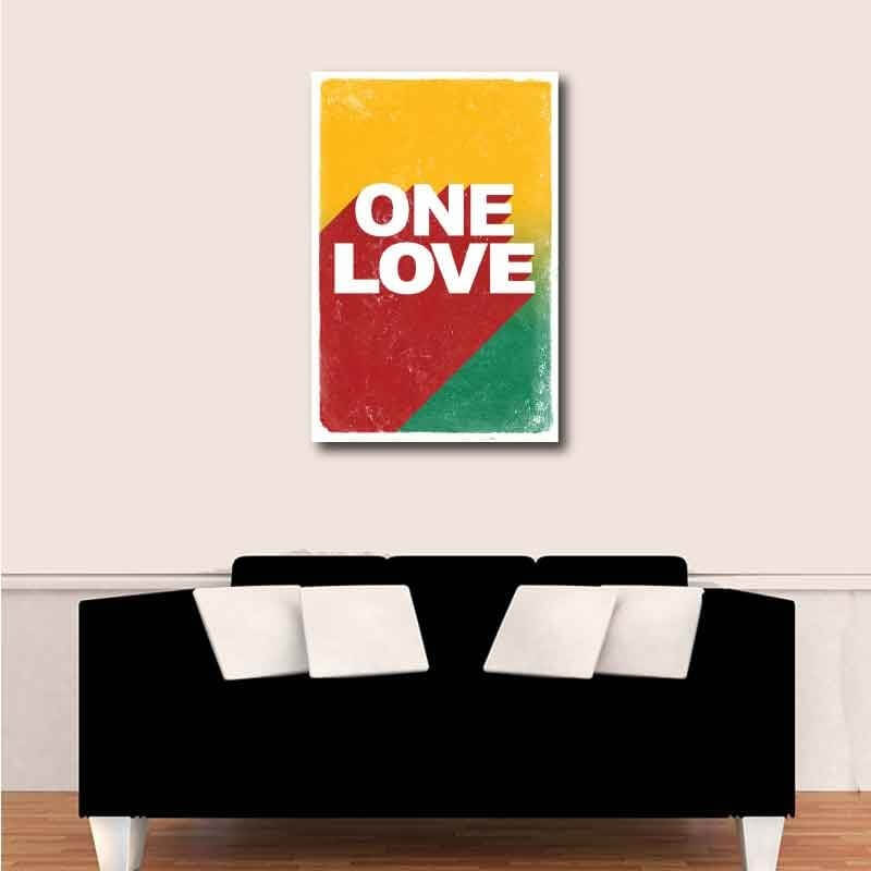 Πίνακας σε καμβά One Love Poster 100x150 Τελαρωμένος καμβάς σε ξύλο με πάχος 2cm