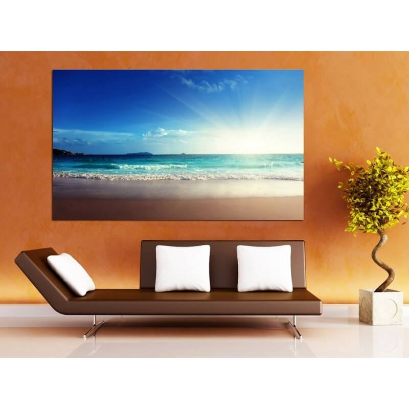 Πίνακας σε καμβά παραλία με αμμουδιά 120x180 Τελαρωμένος καμβάς σε ξύλο με πάχος 2cm