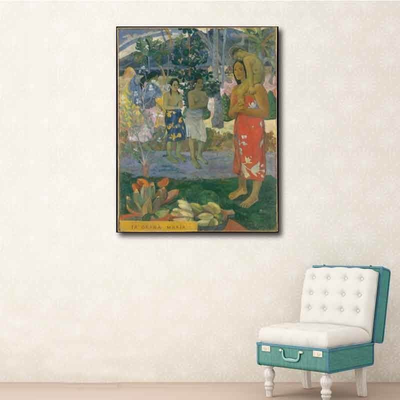 Πίνακας σε καμβά Paul Gauguin - Ia Orana Maria (Hail Mary) 60x77 Τελαρωμένος καμβάς σε ξύλο με πάχος 2cm