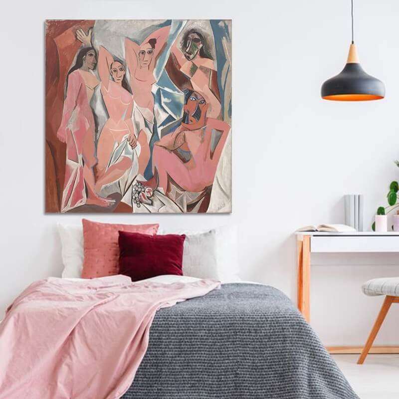 Πίνακας σε καμβά Picasso - Les Demoiselles d'Avignon 100x104 Τελαρωμένος καμβάς σε ξύλο με πάχος 2cm