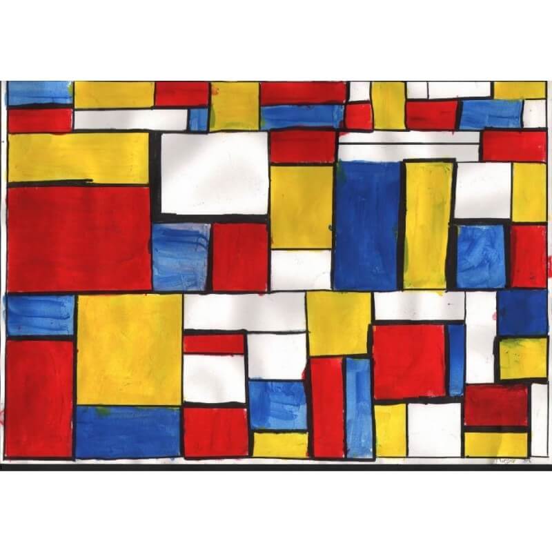 Πίνακας σε καμβά Piet Mondrian geometrical painting