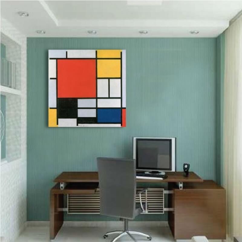 Πίνακας σε καμβά Piet Mondrian Σύνθεση 60x60 Τελαρωμένος καμβάς σε ξύλο με πάχος 2cm