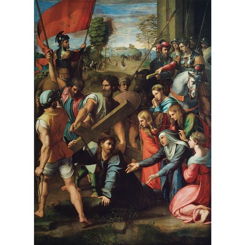 Πίνακας σε καμβά Raffaello - Christ Falling on the Way to Calvary