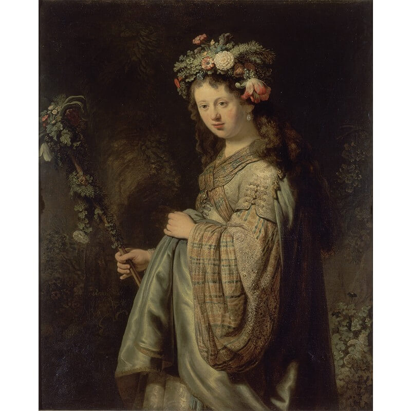 Πίνακας σε καμβά Rembrandt - Saskia van Uylenburgh as Flora