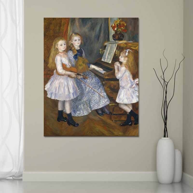 Πίνακας σε καμβά Renoir - The Daughters of Catulle Mendès, Huguette, Claudine and Helyonne 80x101 Τελαρωμένος καμβάς σε ξύλο με πάχος 2cm